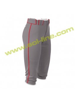 Softball Pipe Plus Grey Pant With Red Piping